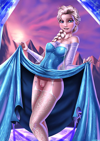 Elsa Frozen showing her upskirt