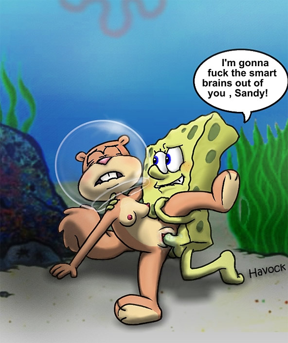 Sandy Cheeks and SpongeBob pounding