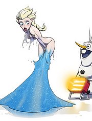 Elsa stripping before Olaf