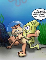 Sandy Cheeks and SpongeBob pounding