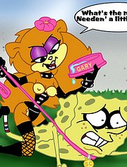 Sandy and Spongebob femdom torture