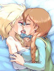 Elsa and Anna lesbian pastime