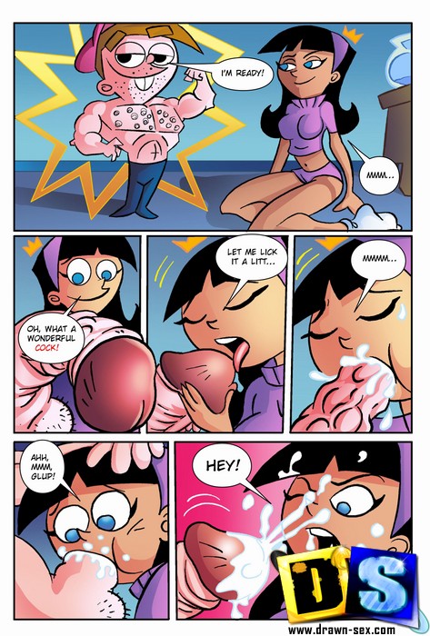 Sex appeal brunette fairy Wanda gives head to Timmy Turner